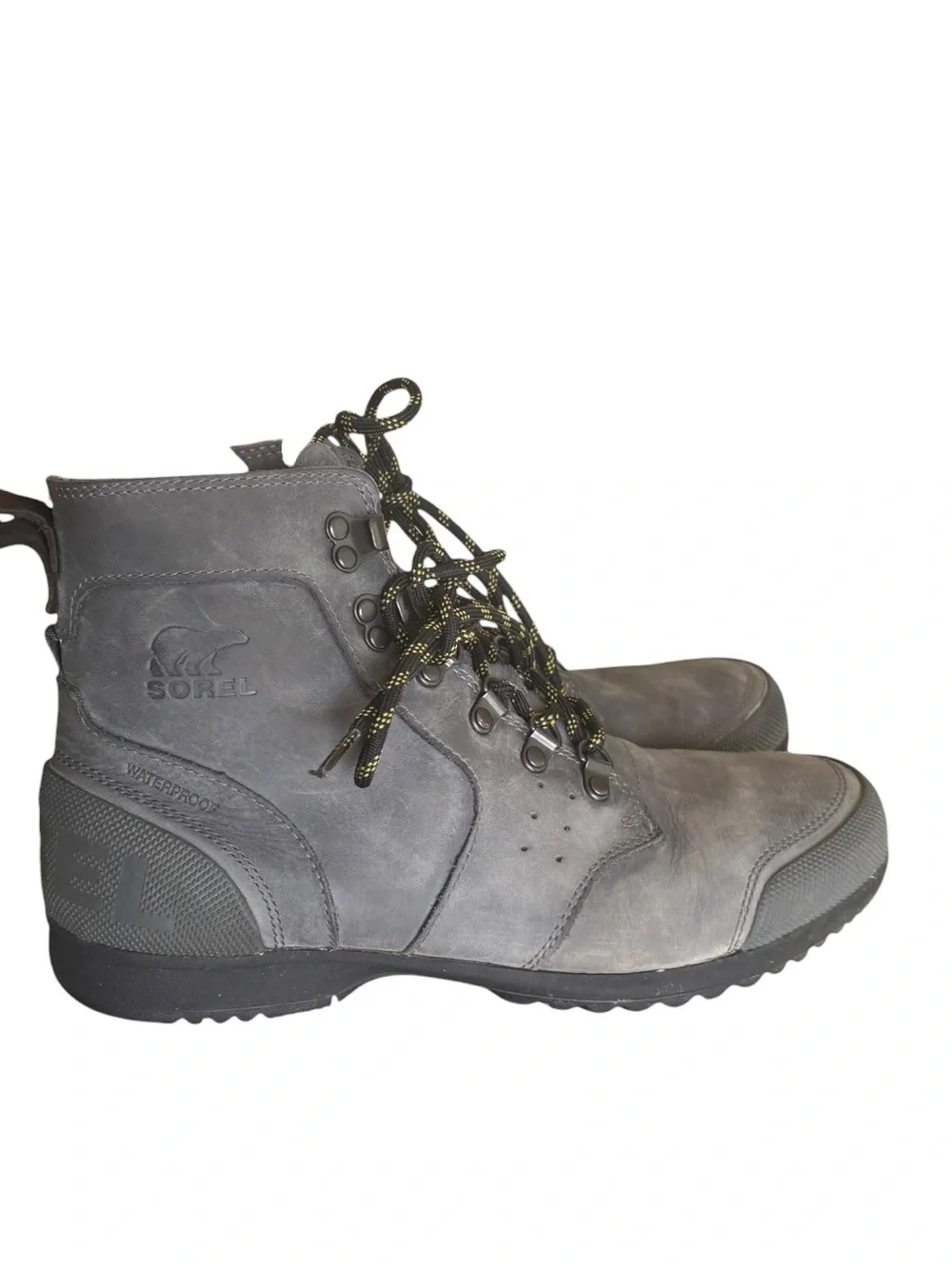 Sorel Ankeny Mid High Men's Gray Waterproof Lace-Up Leather Hiking Boots